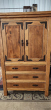 Load image into Gallery viewer, Rustic Wood Armoir with Storage Drawers
