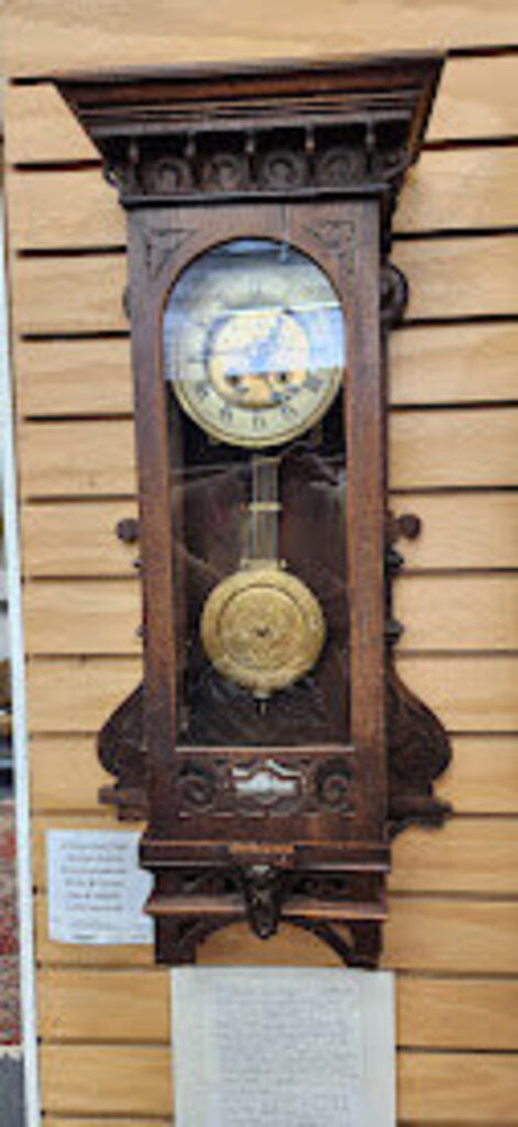 Antique Restored German Wall Clock (working sold as is) Key at front counter