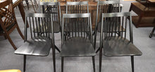 Load image into Gallery viewer, Set of 6 Black Wood Spindle Back Chairs Safavieh New York
