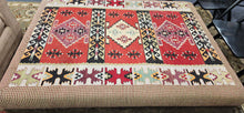 Load image into Gallery viewer, Custom Designed Kilim Woven Rug Styled Colorful XL Ottoman
