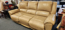 Load image into Gallery viewer, Power Electric Leather Tan 3-Seat Sofa
