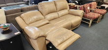 Load image into Gallery viewer, Power Electric Leather Tan 3-Seat Sofa
