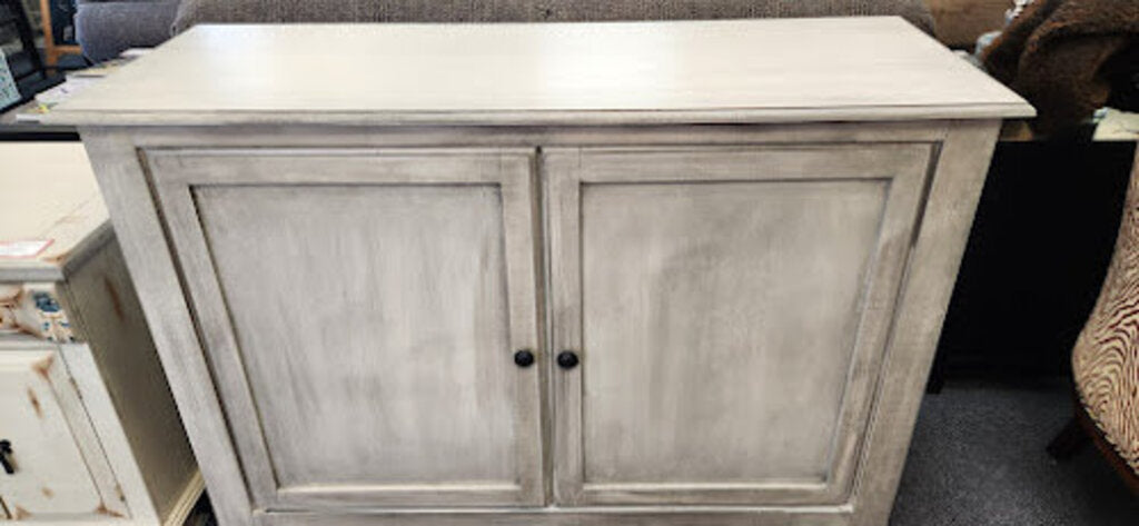 Vintage Gray 2-Door Storage Cabinet or Entertainment Center