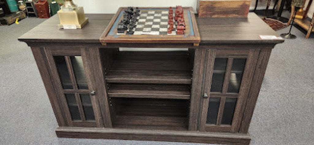 Large Black Entertainment Console Dovetailed Construction
