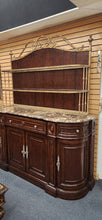Load image into Gallery viewer, Large Bakers Rack Style Marble Design Buffet Sideboard American Drew
