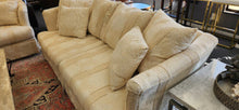 Load image into Gallery viewer, Damask Curved Back White Sofa with Pillows
