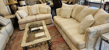 Load image into Gallery viewer, Damask Curved Back White Sofa with Pillows
