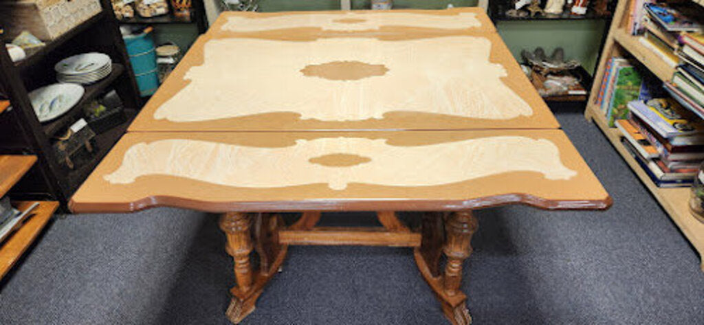 Antique Fold-Away Porcelain Coated Table