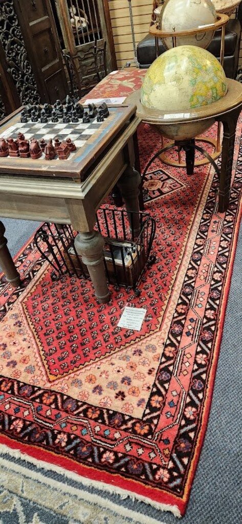 Red Hand Knotted Red Pattern Rug Runner 44 x 124