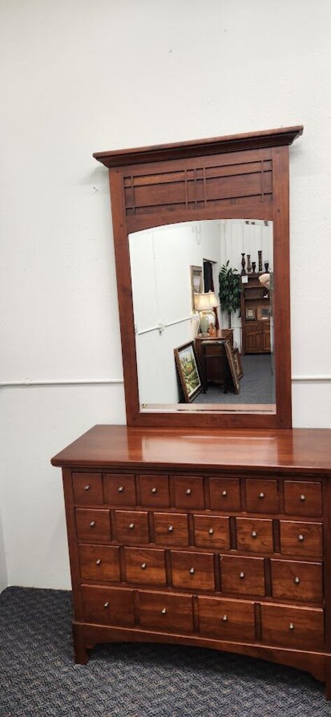 Single Dresser 4 Drawers w/Mirror Arts & Crafts Misson Style