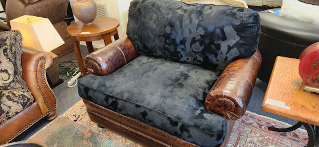 Massoud Quality Custom Black Velvet Ornate Leather Trim