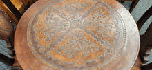 Load image into Gallery viewer, Peruvian Ornate Leather Circle Table w/2 Design Chairs
