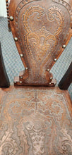 Load image into Gallery viewer, Peruvian Ornate Leather Circle Table w/2 Design Chairs

