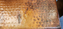 Load image into Gallery viewer, End Table Hammered Copper Top Metal Wrought Iron Base
