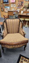 Load image into Gallery viewer, Quality Chair Paul Robert Leather w/Stripe Ornate Wood
