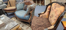 Load image into Gallery viewer, Quality Chair Paul Robert Leather Floral Orange, Paisley Ornate Wood
