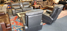 Load image into Gallery viewer, Power Electric Dual Designs Charcoal Gray Leather Sofa
