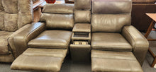 Load image into Gallery viewer, Power Electric Dual Designs Charcoal Gray Leather Sofa
