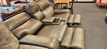 Load image into Gallery viewer, Power Electric Dual Designs Charcoal Gray Leather Sofa
