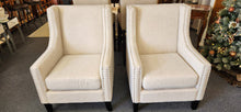 Load image into Gallery viewer, White Linen Style Chair Nailhead Trim Hoatu Furniture (1) each
