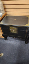 Load image into Gallery viewer, Vintage Black Asian Open Top Box on Stand
