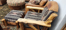 Load image into Gallery viewer, Custom Design Pinyon Log Chair &amp; Ottoman Southwest Motif with Leather

