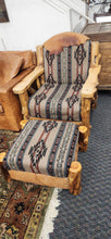 Load image into Gallery viewer, Custom Design Pinyon Log Chair &amp; Ottoman Southwest Motif with Leather
