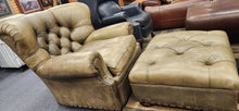 Load image into Gallery viewer, Ralph Lauren Henredon Large Writer's Club Chair &amp; Ottoman
