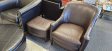 Load image into Gallery viewer, Quality Leather Curved Club Chair with Ottoman Sam Moore
