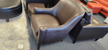 Load image into Gallery viewer, Quality Leather Curved Club Chair with Ottoman Sam Moore
