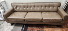 Load image into Gallery viewer, Modern Leather Tufted Sofa Furniture Row Denver as is

