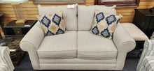 Load image into Gallery viewer, Bassett Loveseat Neutral Straw Alexander Collection Rolled Arms
