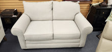 Load image into Gallery viewer, Bassett Loveseat Neutral Straw Alexander Collection Rolled Arms
