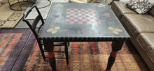 Load image into Gallery viewer, Custom Painted Game Table with drawer + Chair
