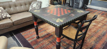 Load image into Gallery viewer, Custom Painted Game Table with drawer + Chair
