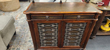Load image into Gallery viewer, Antique Chest Leather Top Locks 2-keys 1 key at counter
