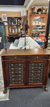 Load image into Gallery viewer, Antique Chest Leather Top Locks 2-keys 1 key at counter
