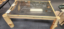 Load image into Gallery viewer, Custom Pine Frame Aspen Leg Bear Glass Table FIRM
