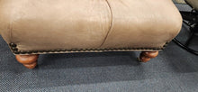Load image into Gallery viewer, Leather Tufted 32" Square Ottoman on Roller Castors FIRM
