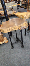 Load image into Gallery viewer, Custom Live Edge Mulberry Pipe Base Side Table FIRM
