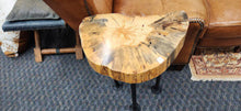 Load image into Gallery viewer, Custom Beetle Kill Pine Pipe Base Side Table FIRM
