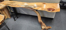 Load image into Gallery viewer, Custom Live Edge Beetle Kill Pine, Aspen Base Pipe FIRM Table
