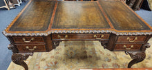Load image into Gallery viewer, Maitland Smith Mahagony Partners Writing Desk top as is
