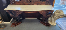 Load image into Gallery viewer, Antique Carved Mahogany Griffin Eagles Marble Top Console Table
