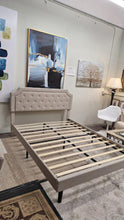 Load image into Gallery viewer, Queen Headboard with Nail Head Trim Platform Bed
