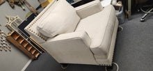 Load image into Gallery viewer, Large Linen Lounge Chair Nailhead Trim Ashley (liner as is)
