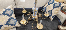Load image into Gallery viewer, Wedgwood Jasperware 5-Brass Arm Lighted Chandelier
