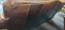 Load image into Gallery viewer, Embossed Tooled Leather Old Hickory Sofa Bull Rider Buttons Nailhead Trim
