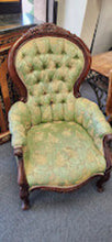 Load image into Gallery viewer, Victorian Mahogany Rosebud Tufted Antique Chair as is
