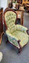 Load image into Gallery viewer, Victorian Mahogany Rosebud Tufted Antique Chair as is
